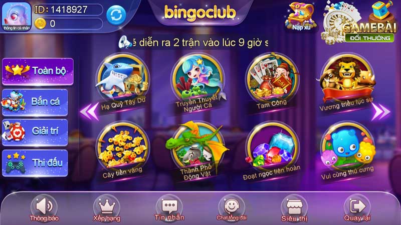 Bắn Cá Bingo Club Sân Chơi Đổi Thưởng Đẳng Cấp